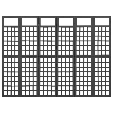vidaXL Kamerscherm/trellis met 6 panelen 242,5x180 cm vurenhout zwart afbeelding3 - 1
