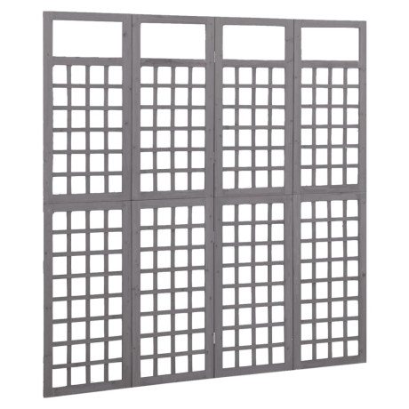 vidaXL Kamerscherm/trellis met 4 panelen161x180 cm vurenhout grijs afbeelding3 - 1