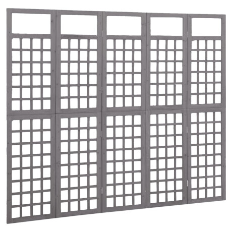 vidaXL Kamerscherm/trellis met 5 panelen 201,5x180 cm vurenhout grijs afbeelding3 - 1