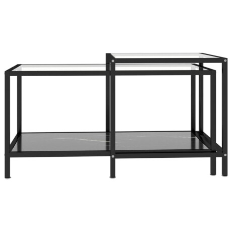 vidaXL 2-delige Salontafelset gehard glas zwart afbeelding3 - 1