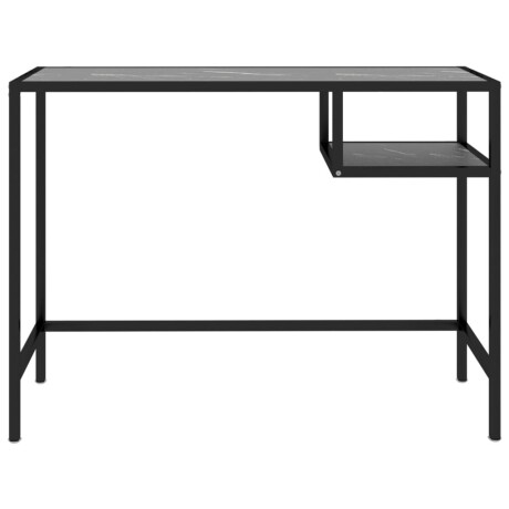 vidaXL Computerbureau 100x36x74 cm gehard glas zwartmarmerkleurig afbeelding3 - 1