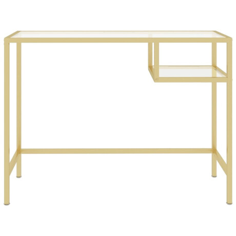 vidaXL Computerbureau 100x36x74 cm gehard glas transparant afbeelding3 - 1