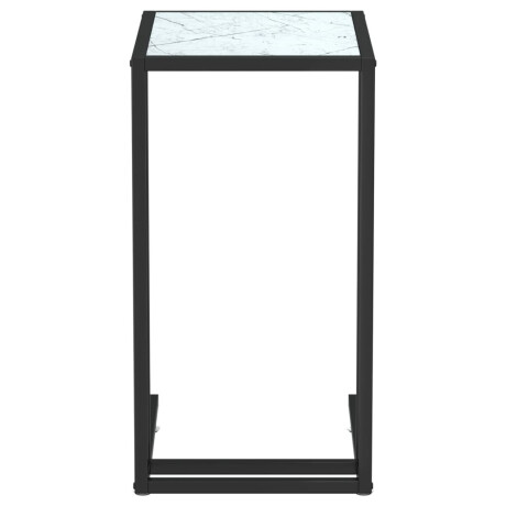 vidaXL Computer bijzettafel 50x35x65 cm gehard glas witmarmerkleurig afbeelding3 - 1