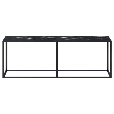 vidaXL Wandtafel 220x35x75,5 cm gehard glas zwartmarmerkleurig afbeelding3 - 1