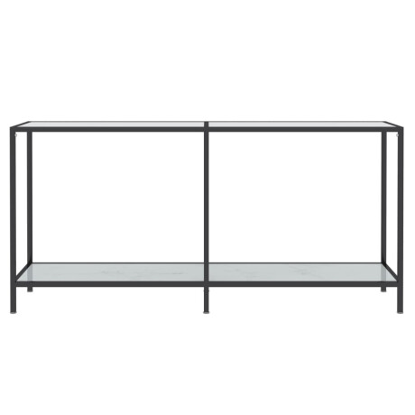 vidaXL Wandtafel 160x35x75,5 cm gehard glas wit afbeelding3 - 1