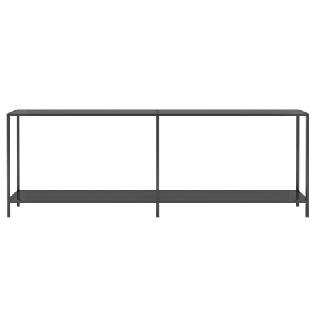 vidaXL Wandtafel 220x35x75,5 cm gehard glas zwart afbeelding3 - 1