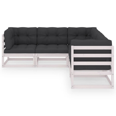 vidaXL 5-delige Loungeset met kussens massief grenenhout afbeelding3 - 1