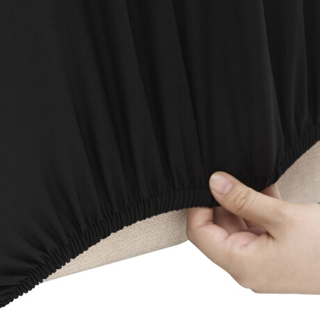 vidaXL Vierzitsbankhoes stretch polyester jersey zwart afbeelding3 - 1