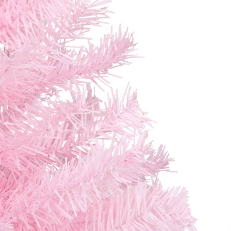 vidaXL Kunstkerstboom met verlichting en kerstballen 180 cm PVC roze afbeelding3 - 1