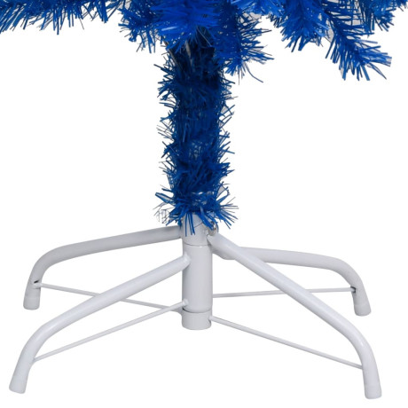 vidaXL Kunstkerstboom met verlichting en kerstballen 150 cm PVC blauw afbeelding3 - 1