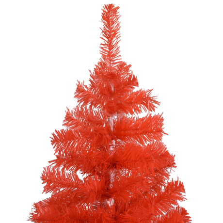 vidaXL Kunstkerstboom met verlichting en kerstballen 150 cm PVC rood afbeelding3 - 1