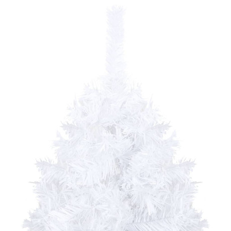 vidaXL Kunstkerstboom met verlichting en kerstballen 120 cm PVC wit afbeelding3 - 1