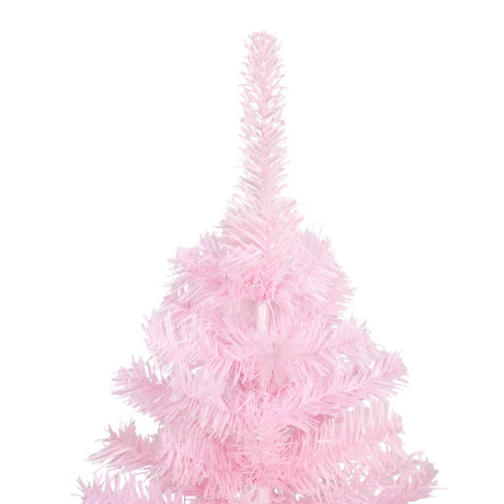 vidaXL Kunstkerstboom met verlichting en kerstballen 210 cm PVC roze afbeelding3 - 1