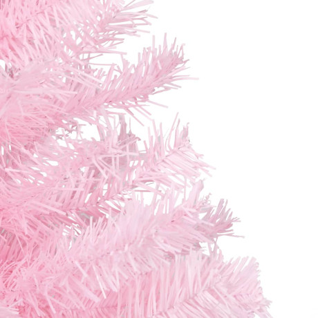 vidaXL Kunstkerstboom met verlichting en kerstballen 240 cm PVC roze afbeelding3 - 1