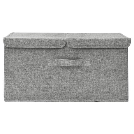 vidaXL Opbergbox 50x30x25 cm stof grijs afbeelding3 - 1
