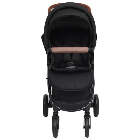 vidaXL Kinderwagen 2-in-1 staal antracietkleurig afbeelding3 - 1