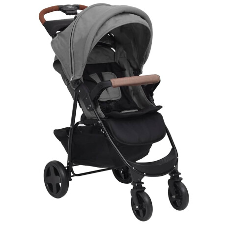 vidaXL Kinderwagen 3-in-1 staal lichtgrijs afbeelding3 - 1