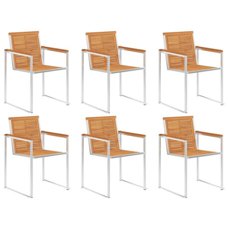 vidaXL Tuinstoelen 6 st met kussens massief acaciahout afbeelding3 - 1