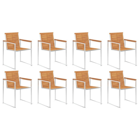 vidaXL Tuinstoelen 8 st met kussens massief acaciahout afbeelding3 - 1