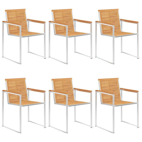 vidaXL Tuinstoelen 6 st met kussens massief teakhout afbeelding3 - 1