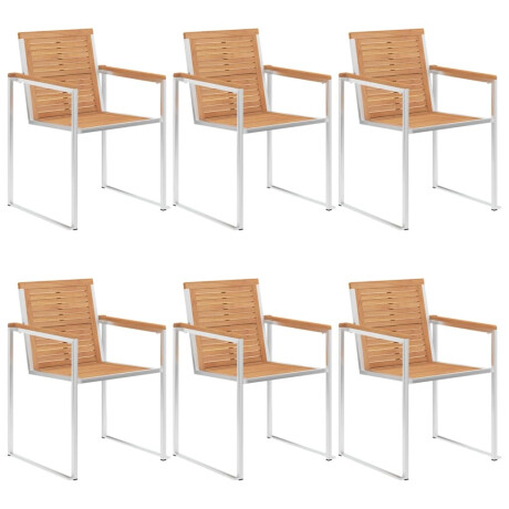 vidaXL Tuinstoelen 6 st met kussens massief teakhout afbeelding3 - 1