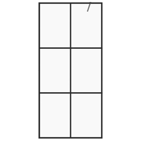 vidaXL Inloopdouchewand 90x195 cm ESG-glas transparant en zwart afbeelding3 - 1