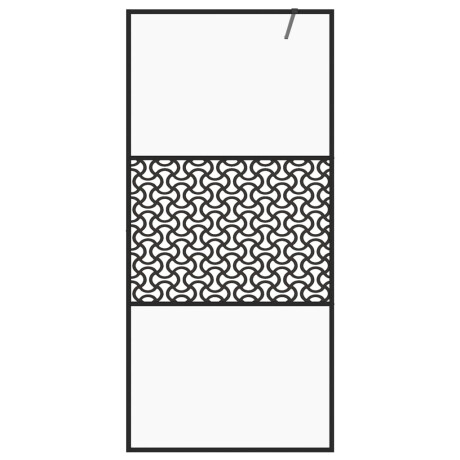 vidaXL Inloopdouchewand 90x195 cm ESG-glas transparant en zwart afbeelding3 - 1