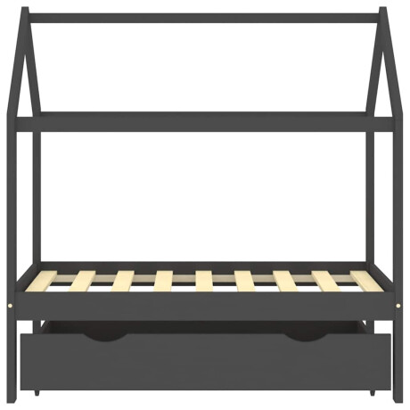 vidaXL Kinderbedframe met lade grenenhout donkergrijs 70x140 cm afbeelding3 - 1