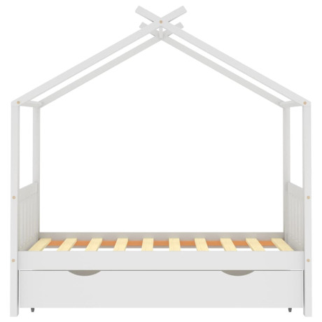 vidaXL Kinderbedframe met lade massief grenenhout wit 80x160 cm afbeelding3 - 1