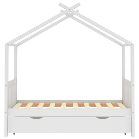 vidaXL Kinderbedframe met lade massief grenenhout wit 80x160 cm afbeelding3 - 1