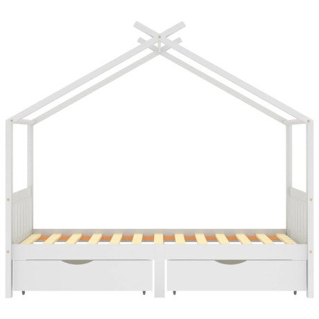 vidaXL Kinderbedframe met lades massief grenenhout 90x200 cm wit afbeelding3 - 1