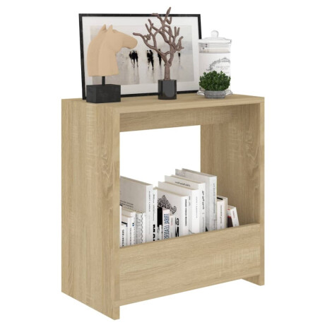 vidaXL Bijzettafel 50x26x50 cm bewerkt hout sonoma eikenkleurig afbeelding3 - 1