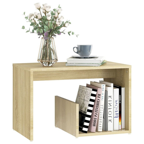 vidaXL Bijzettafel 59x36x38 cm bewerkt hout sonoma eikenkleurig afbeelding3 - 1