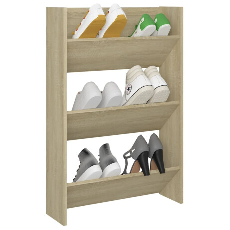 vidaXL Wandschoenenkast 60x18x90 cm spaanplaat sonoma eikenkleurig afbeelding3 - 1