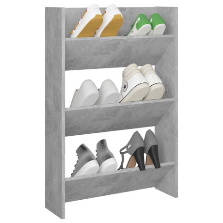 vidaXL Wandschoenenkast 60x18x90 cm spaanplaat betongrijs afbeelding3 - 1