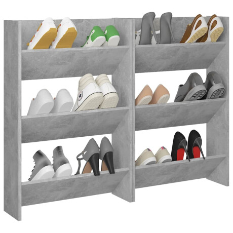 vidaXL Wandschoenenkasten 2 st 60x18x90 cm spaanplaat betongrijs afbeelding3 - 1