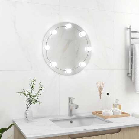 vidaXL Wandspiegel met LED-lampen rond glas afbeelding3 - 1