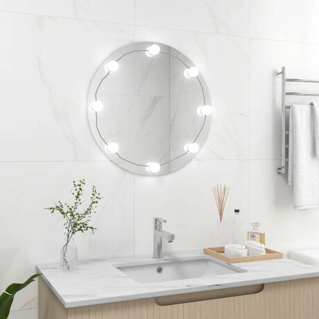 vidaXL Wandspiegel met LED-lampen rond glas afbeelding3 - 1