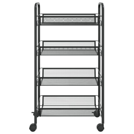 vidaXL Keukentrolley 4-laags 46x26x85 cm ijzer zwart afbeelding3 - 1