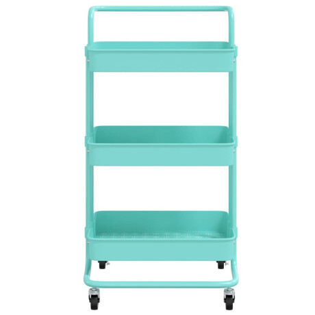 vidaXL Keukentrolley 3-laags 42x35x85 cm ijzer en ABS turquoise afbeelding3 - 1