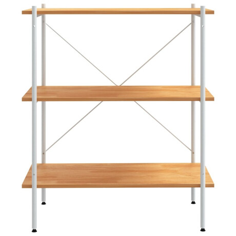 vidaXL Opbergrek 3-laags 80x40x92 cm wit en eikenkleurig afbeelding3 - 1