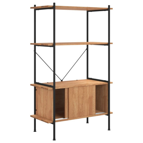 vidaXL Opbergrek 4-laags met kast 80x40x130 cm staal en bewerkt hout afbeelding3 - 1
