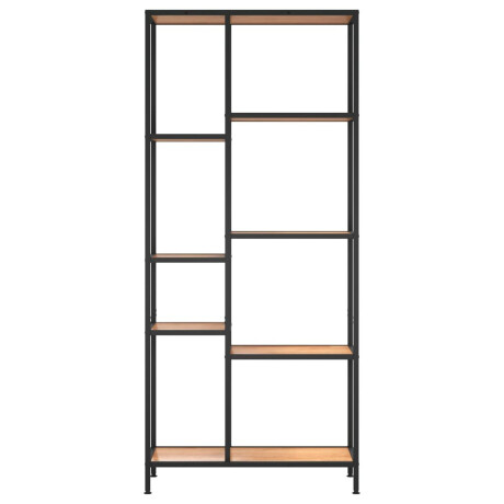 vidaXL Boekenkast 80x30x180 cm staal en bewerkt hout afbeelding3 - 1