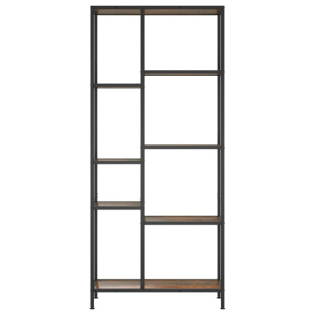 vidaXL Boekenkast 80x30x180 cm staal en bewerkt hout afbeelding3 - 1
