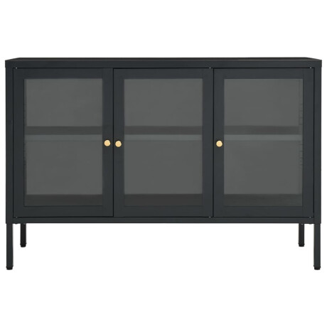 vidaXL Dressoir 105x35x70 cm staal en glas antracietkleurig afbeelding3 - 1