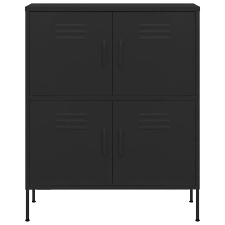 vidaXL Opbergkast 80x35x101,5 cm staal zwart afbeelding3 - 1