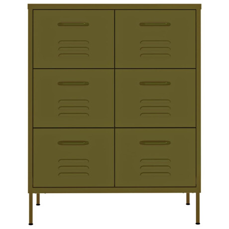 vidaXL Ladekast 80x35x101,5 cm staal olijfgroen afbeelding3 - 1