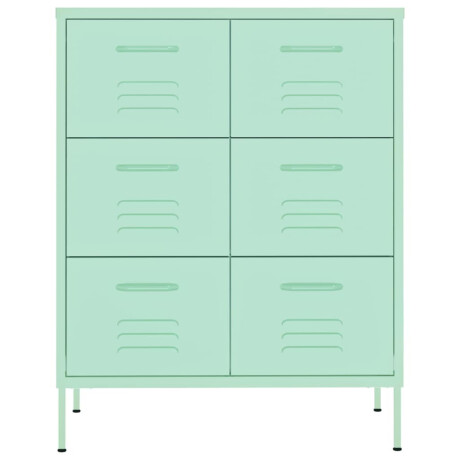 vidaXL Ladekast 80x35x101,5 cm staal mint afbeelding3 - 1