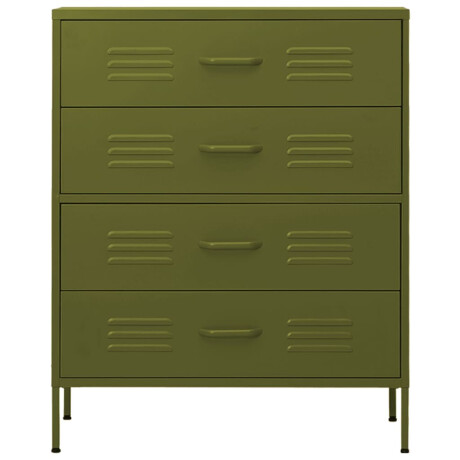 vidaXL Ladekast 80x35x101,5 cm staal olijfgroen afbeelding3 - 1