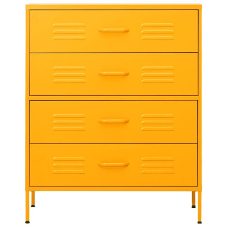 vidaXL Ladekast 80x35x101,5 cm staal mosterdgeel afbeelding3 - 1